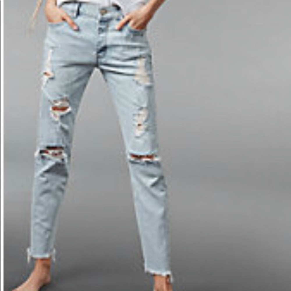 Express vintage stretch high waisted button jeans